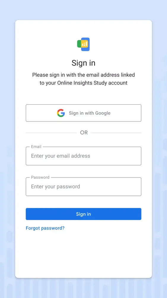 Online Insights Study Screenshots