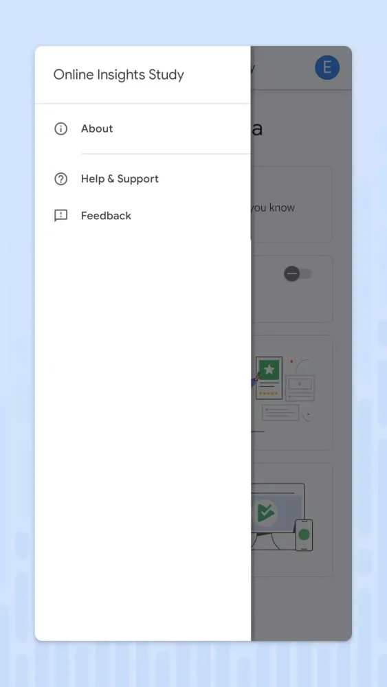Online Insights Study Screenshots