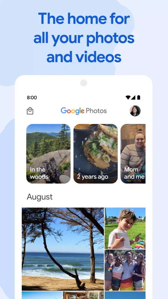 Capturas de tela do Google Photos