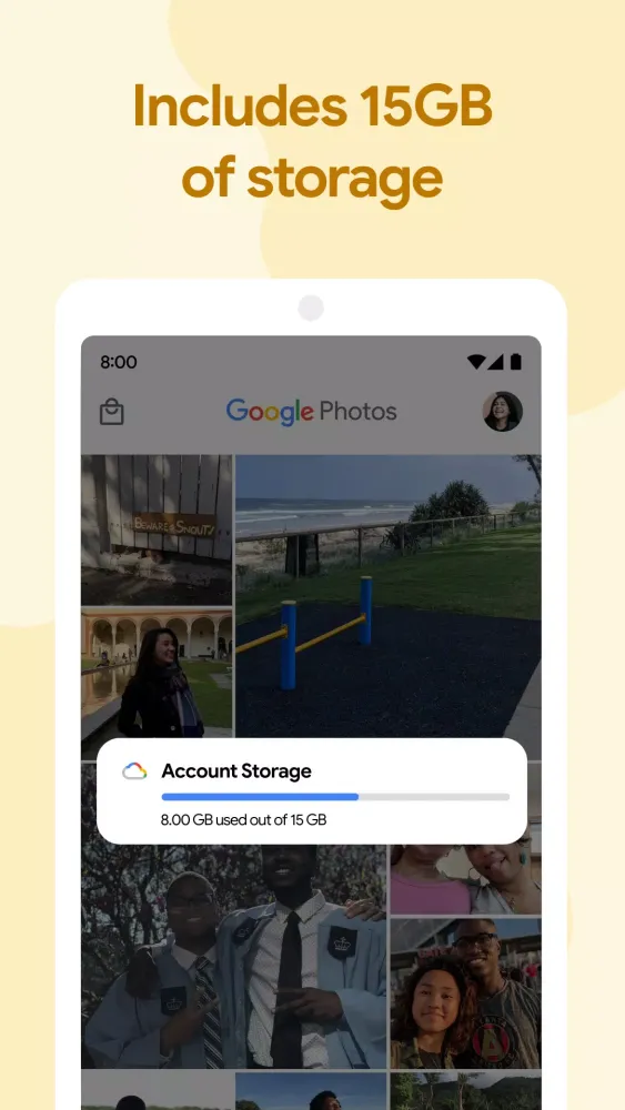 Capturas de tela do Google Photos