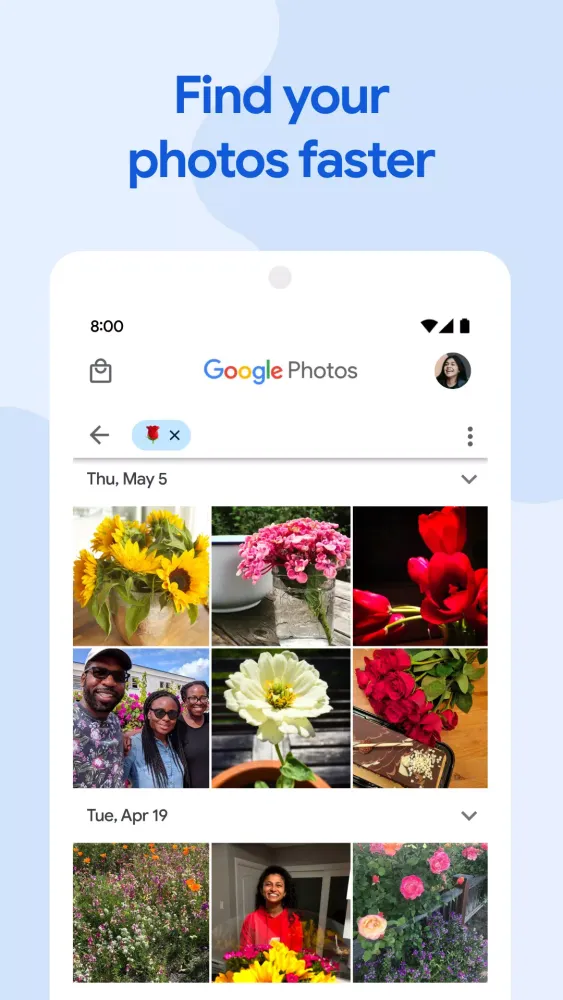 Capturas de tela do Google Photos
