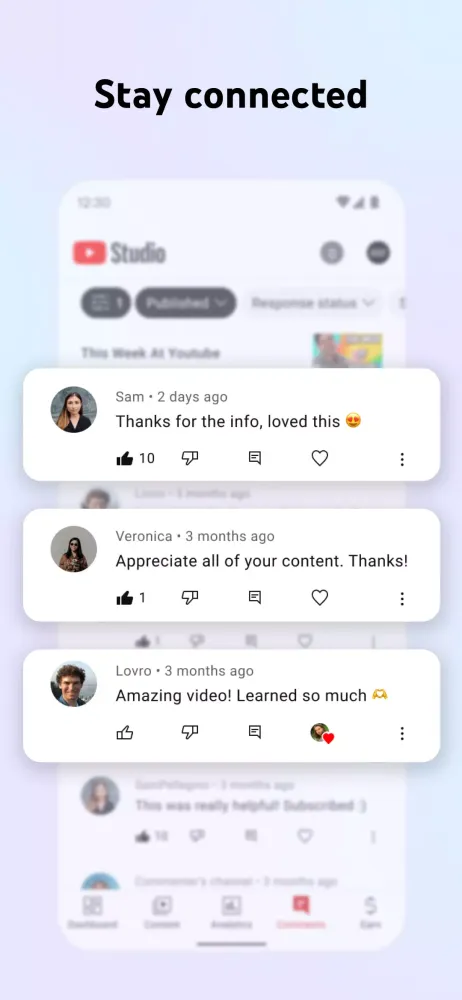 Screenshot di YouTube Studio