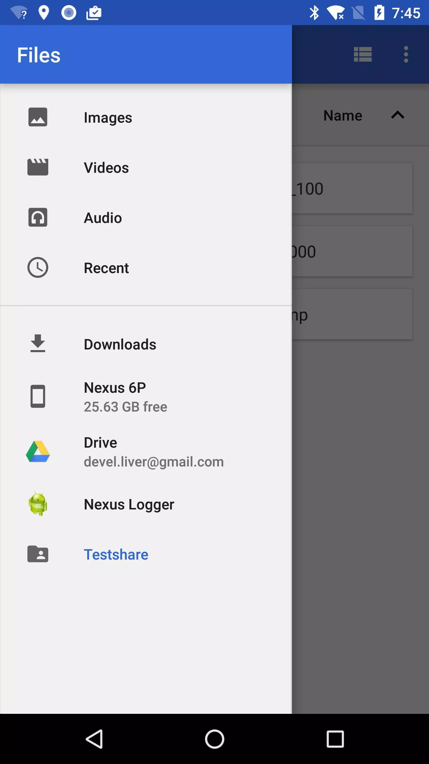 Tangkapan layar Android Samba Client