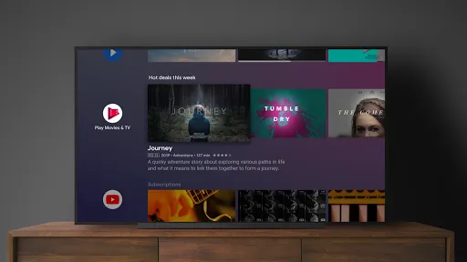 Capturas de tela do Android TV Home