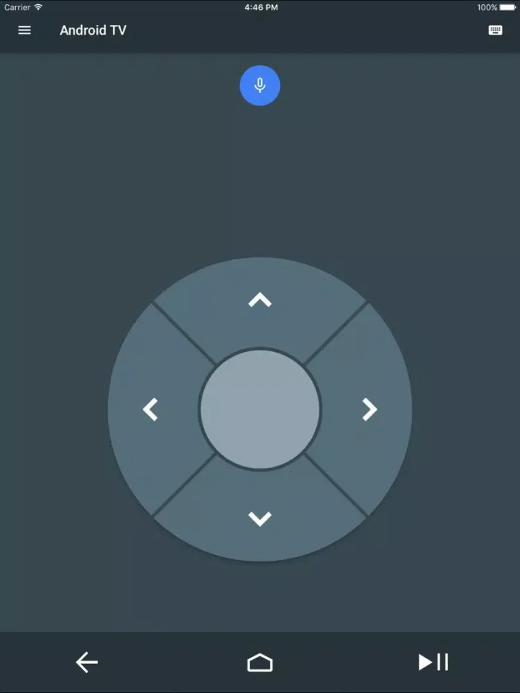 Tangkapan layar Android TV iPad 