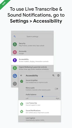 Live Transcribe & Notification Screenshots