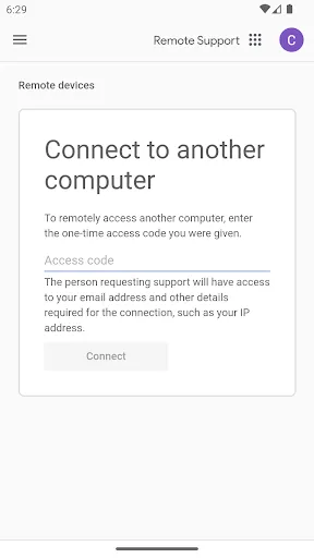 Tangkapan layar Chrome Remote Desktop