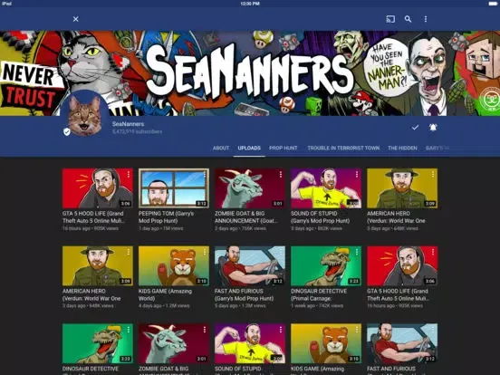 YouTube Gaming iPad  スクリーンショット