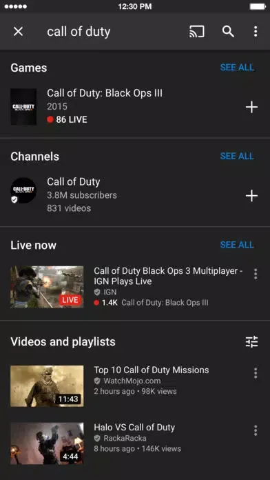 YouTube Gaming スクリーンショット