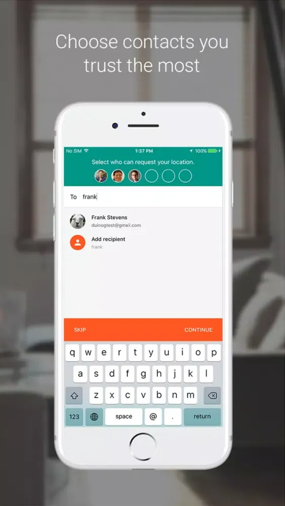Zrzuty ekranu Trusted Contacts
