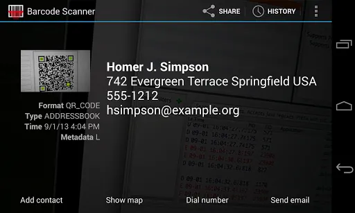 ภาพหน้าจอของ Barcode Scanner