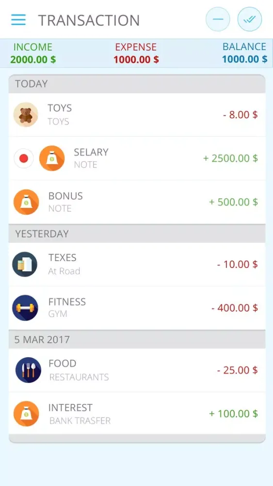Expense Controller Screenshots