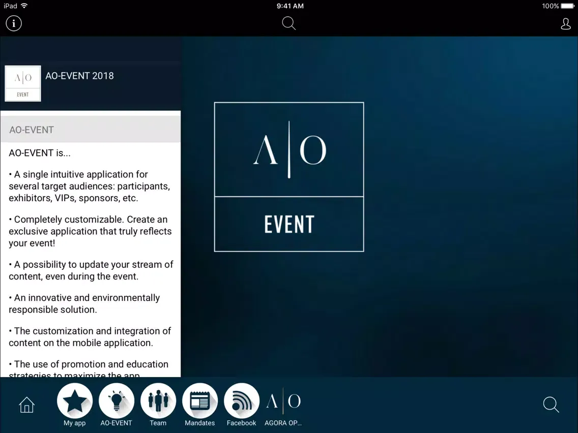 Ảnh chụp màn hình của AO-EVENT iPad 
