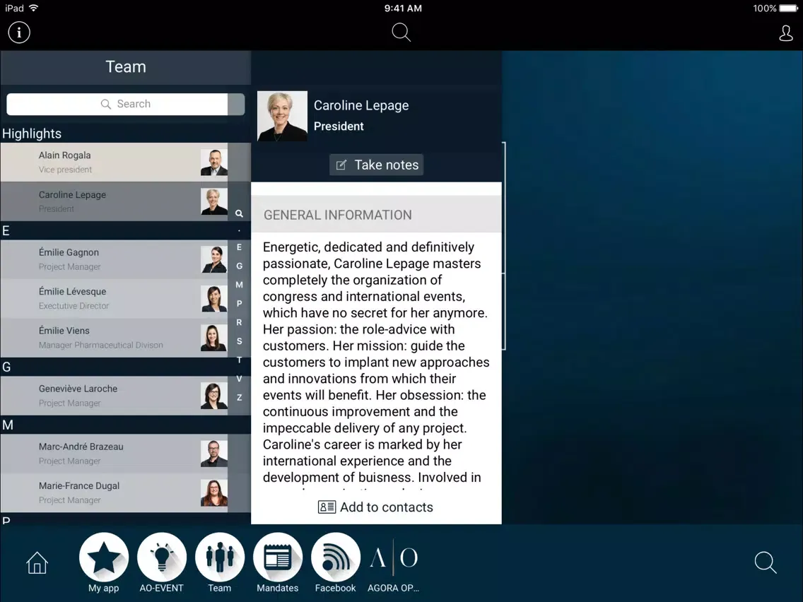 Ảnh chụp màn hình của AO-EVENT iPad 