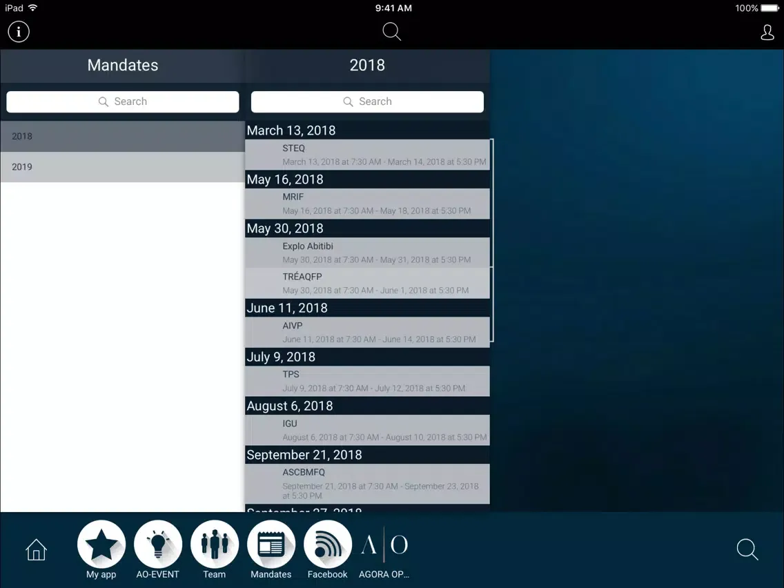 Ảnh chụp màn hình của AO-EVENT iPad 