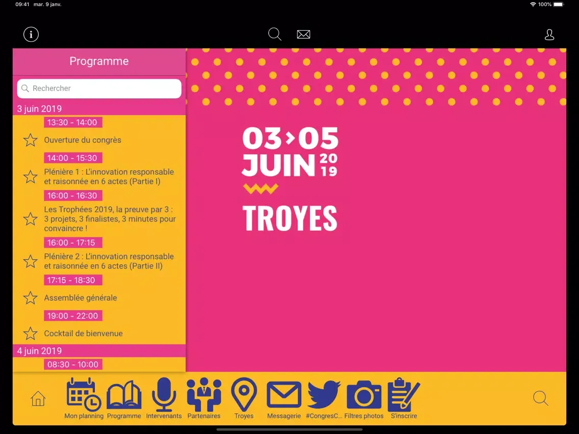 Congrès C.U.R.I.E. 2019 iPad  Screenshots