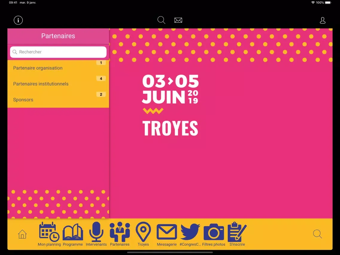 Congrès C.U.R.I.E. 2019 iPad  Screenshots