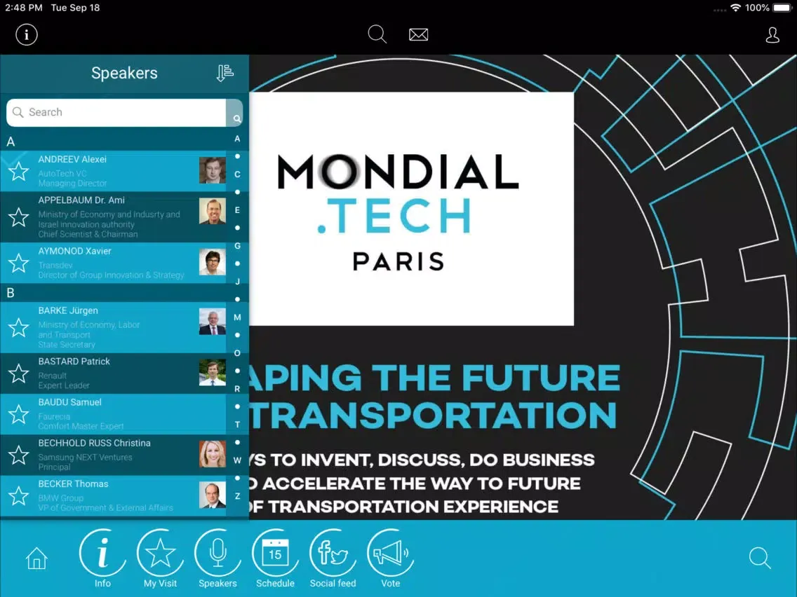 Mondial.Tech, October 2-6th iPad  Screenshots