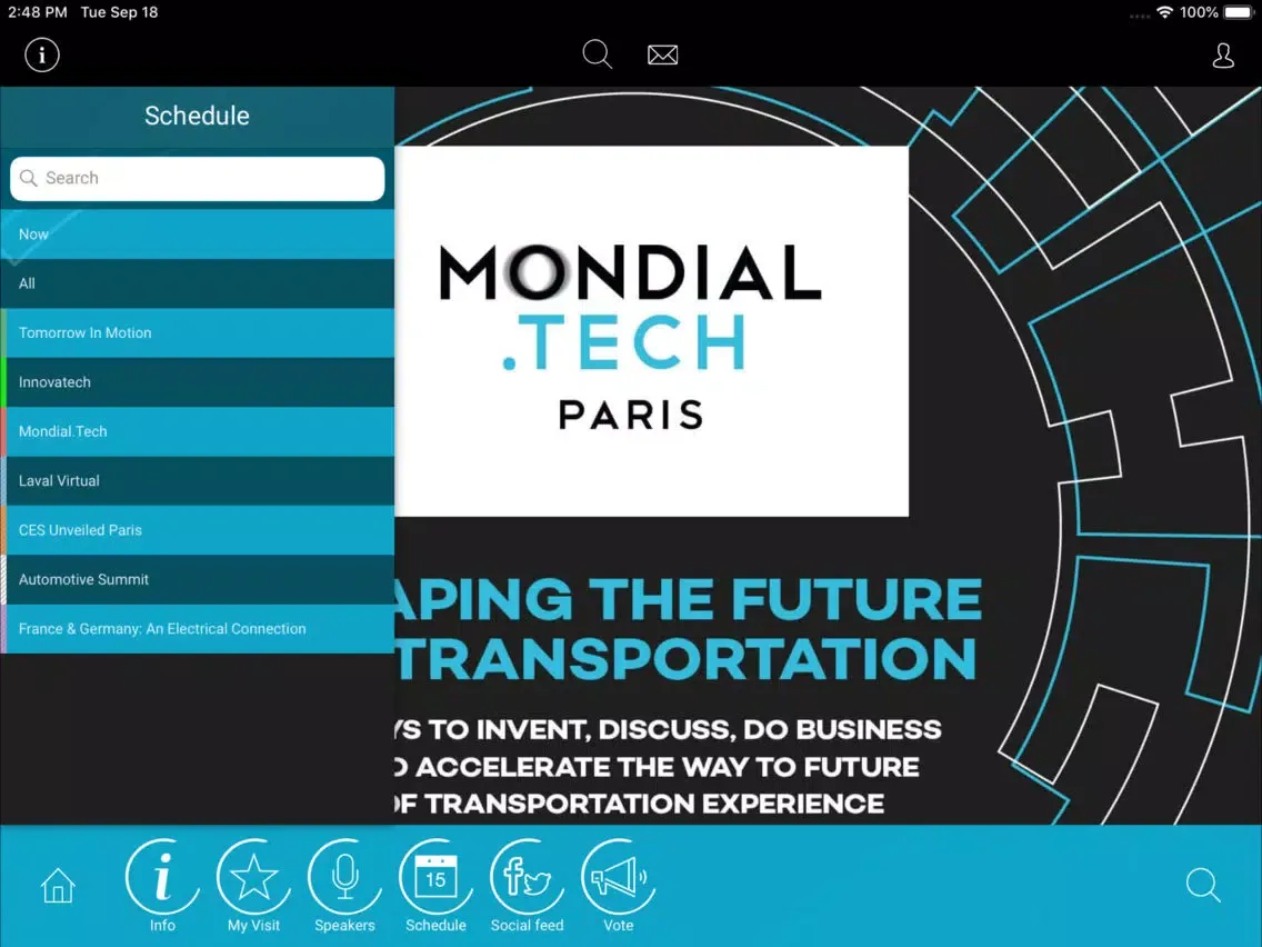 Mondial.Tech, October 2-6th iPad  Screenshots