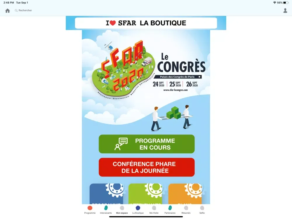 SFAR Le Congrès 2020 iPad  Screenshots