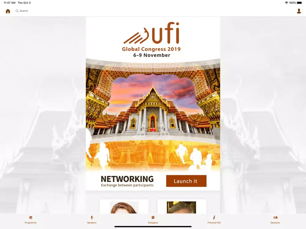Screenshot di 86th UFI Global Congress 2019 iPad 