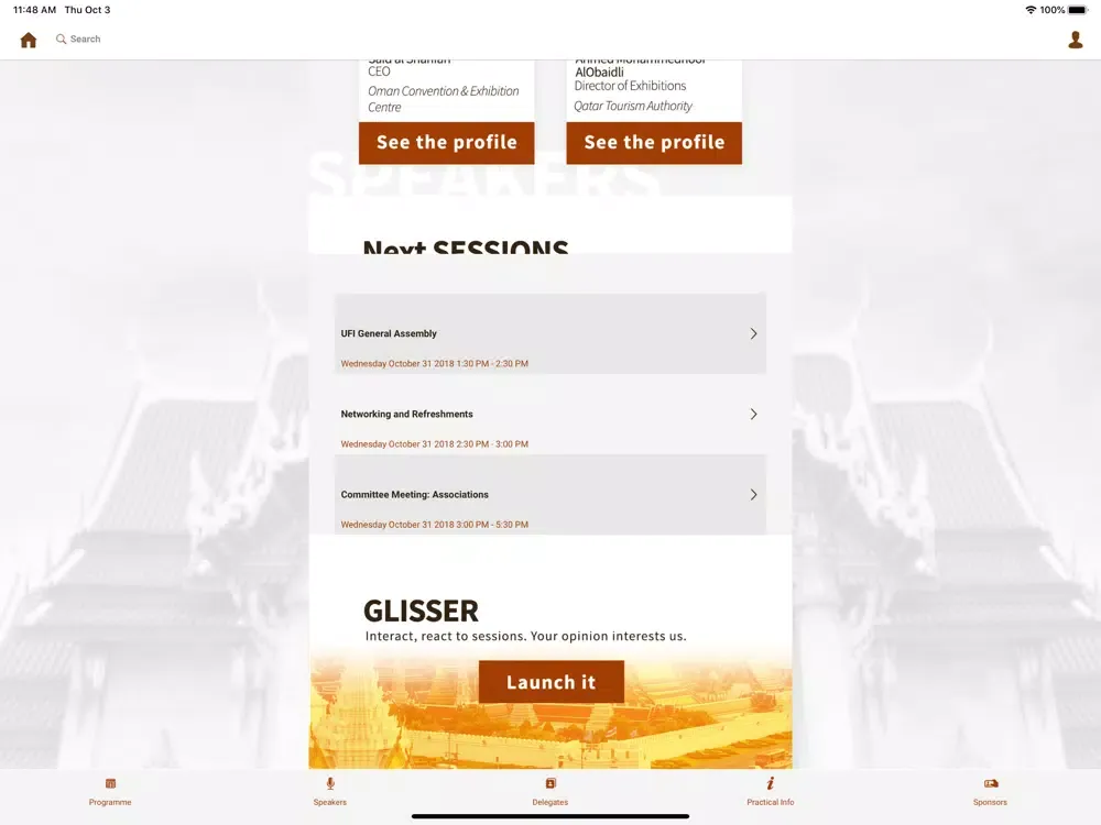 Screenshot di 86th UFI Global Congress 2019 iPad 