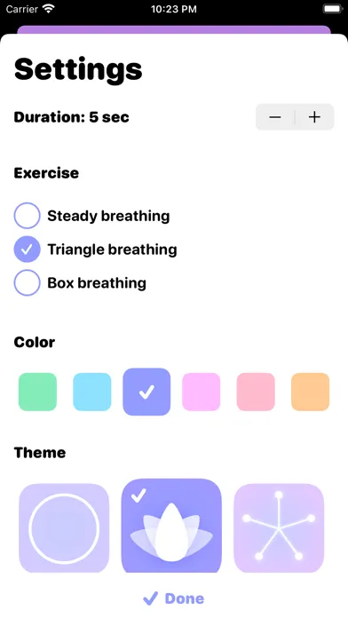 Capturas de tela do O2 - Breathing exercises