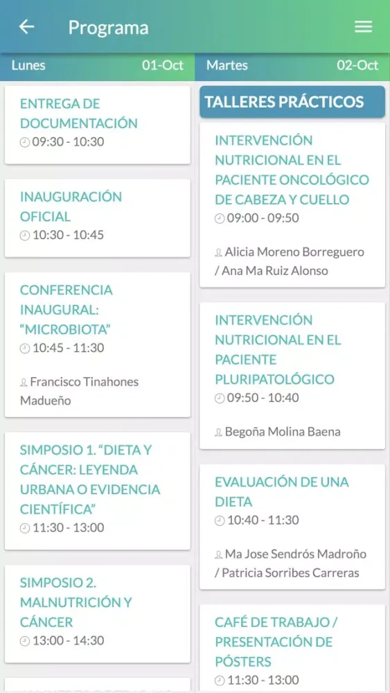 Скриншоты Nutrición en Oncología