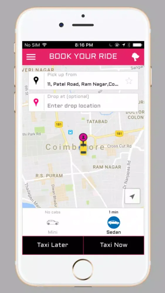 GoPink Cabs Screenshots