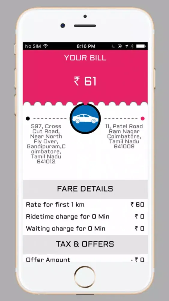 GoPink Cabs Screenshots