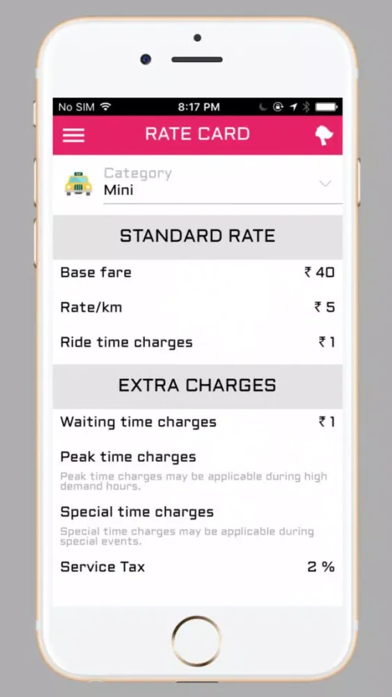 GoPink Cabs Screenshots