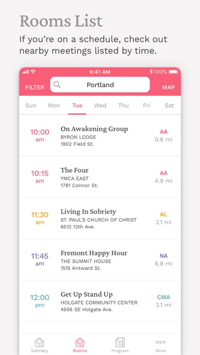 Pink Cloud:  AA Meeting Finder应用截图
