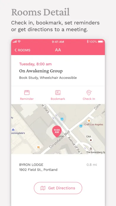 Pink Cloud:  AA Meeting Finder应用截图