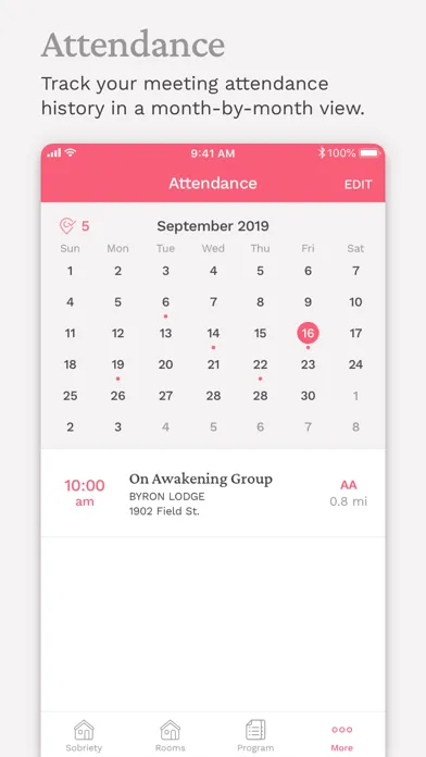 Pink Cloud:  AA Meeting Finder应用截图