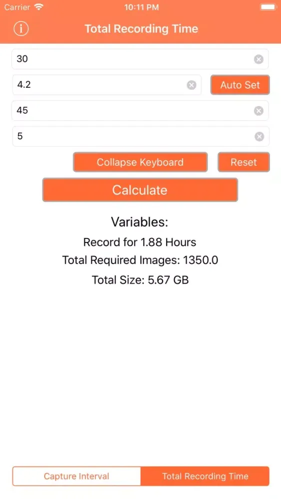 Time-Lapse Calculator V1应用截图