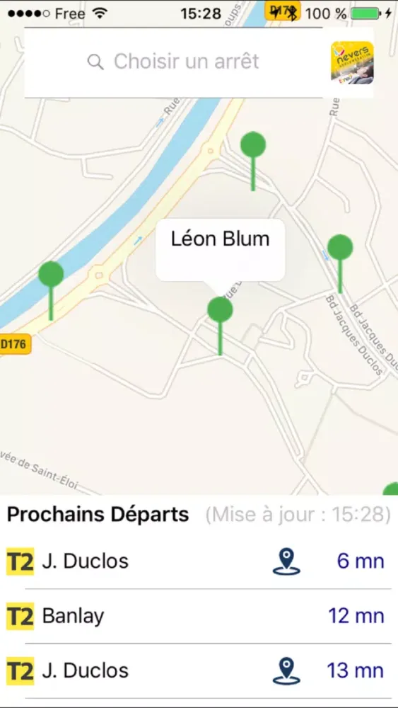 Capturas de tela do BusInfo Nevers