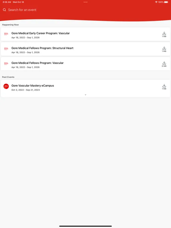 Gore Events iPad 应用截图