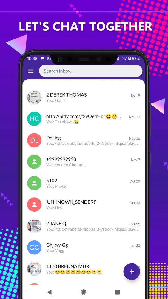 Capturas de tela do Gorgeous Chat Messages
