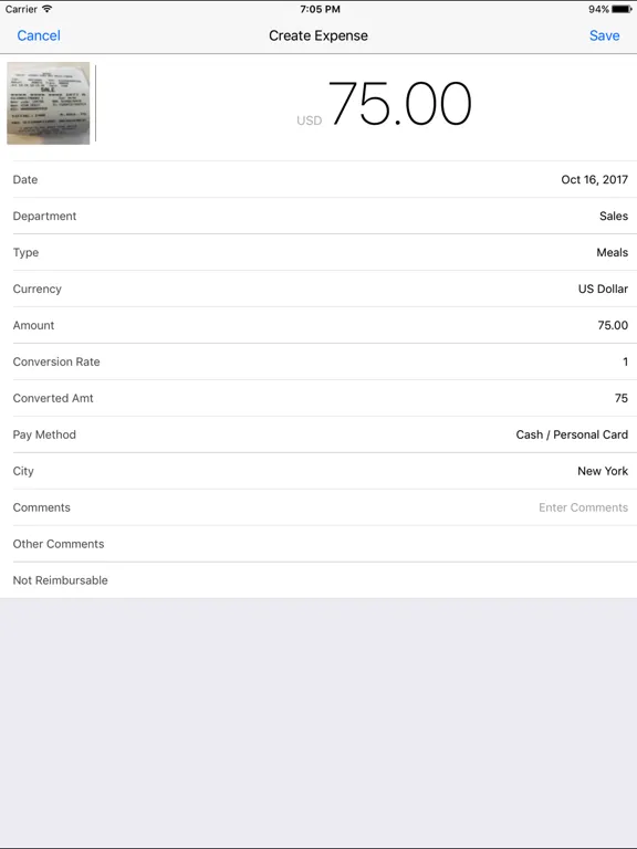 Gorilla Expense Pro iPad  स्क्रीनशॉट