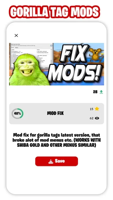 Capturas de pantalla de Mods Saver for Gorilla Tag