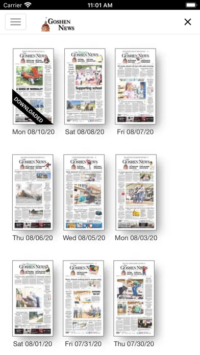 Captures d'écran de Goshen News