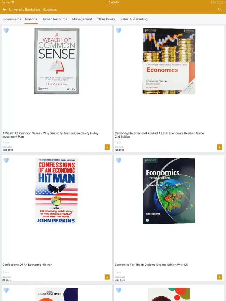 Capturas de tela do University Bookshop iPad 