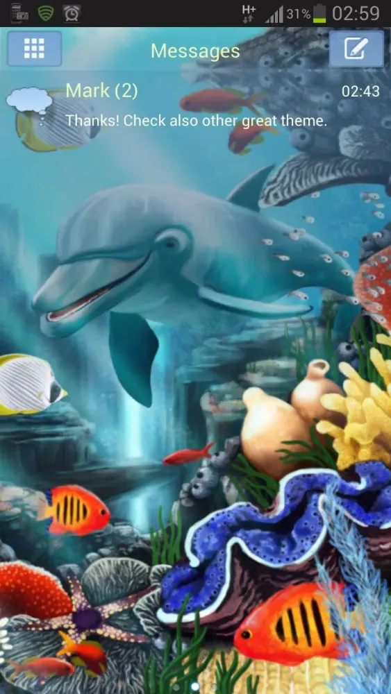 Sea Fish Theme GO SMS Pro应用截图