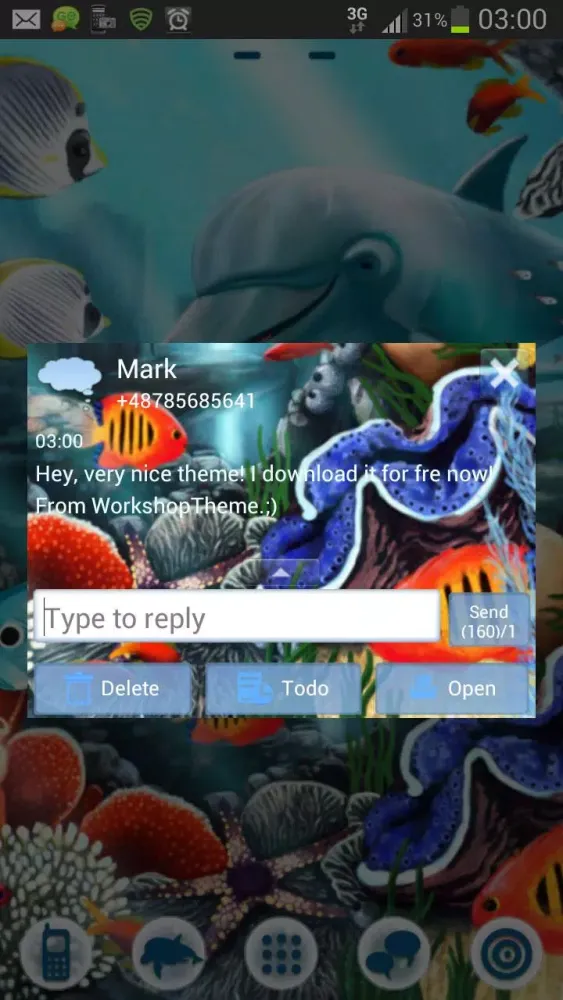 Sea Fish Theme GO SMS Pro应用截图