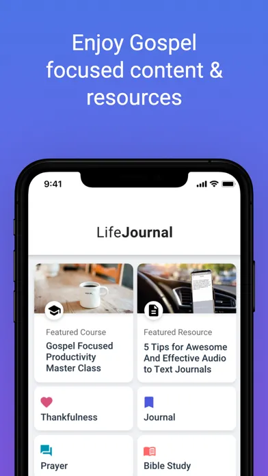 Capturas de tela do LifeJournal Christian Planner