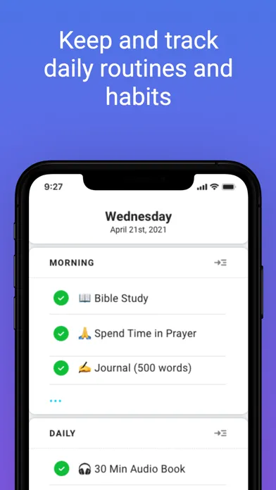 Capturas de tela do LifeJournal Christian Planner