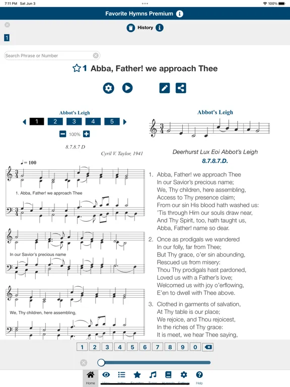 Favorite Hymns/Hymnals Premium iPad  Screenshots