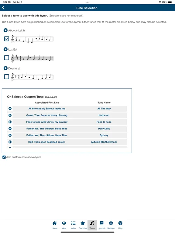 Favorite Hymns/Hymnals Premium iPad  Screenshots