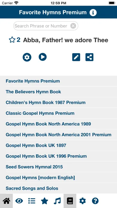 Favorite Hymns/Hymnals Premium Screenshots