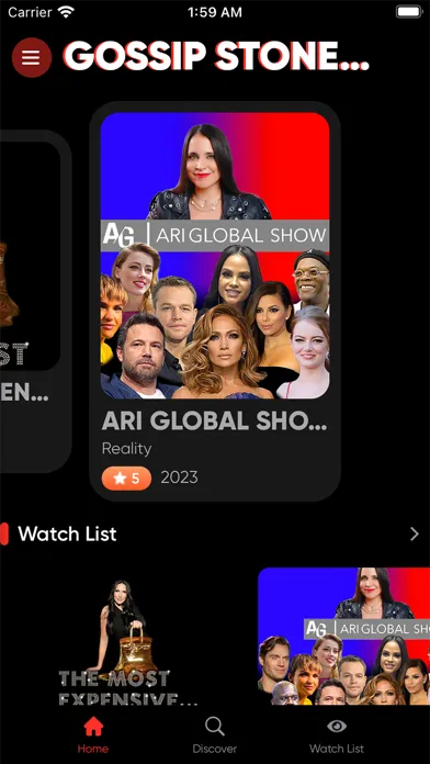 Tangkapan skrin Gossip Stone TV: Celeb Reality
